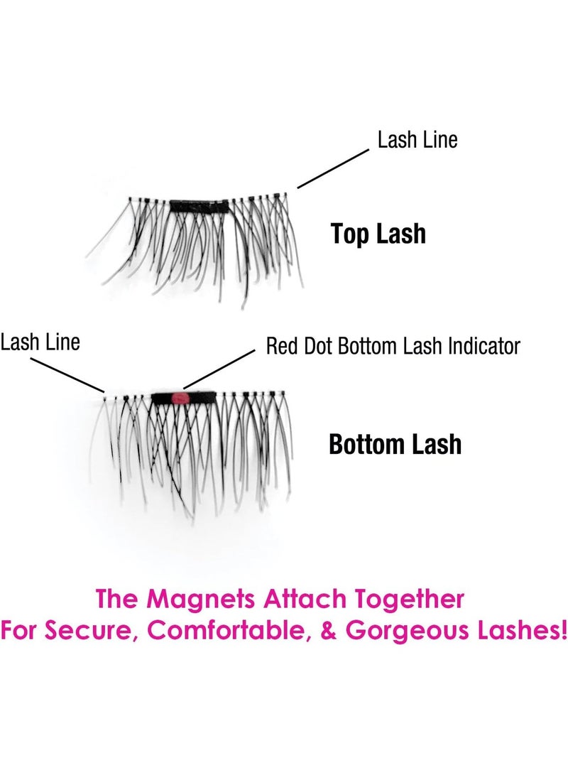 Magnetic eyelash set - natural and attractive look - glue-free and reusable - includes 3 pairs with applicator and storage case - Image 4