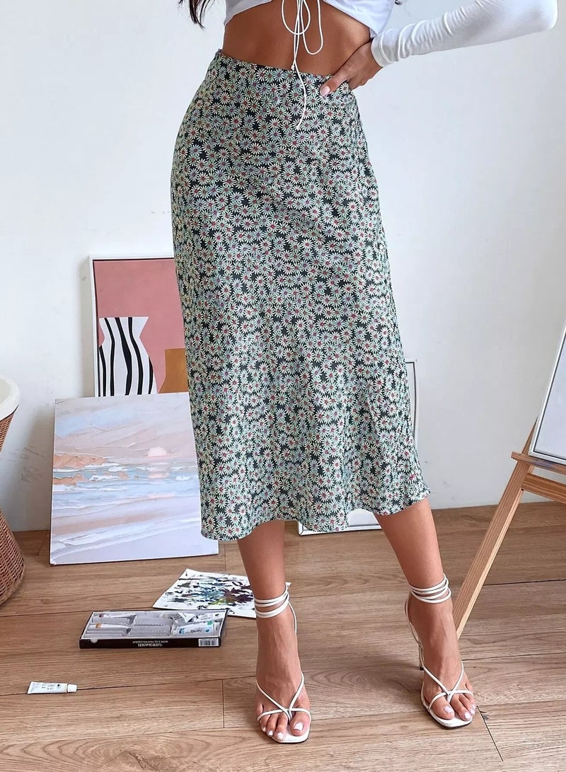 Daisy Floral A-line Skirt - Image 4
