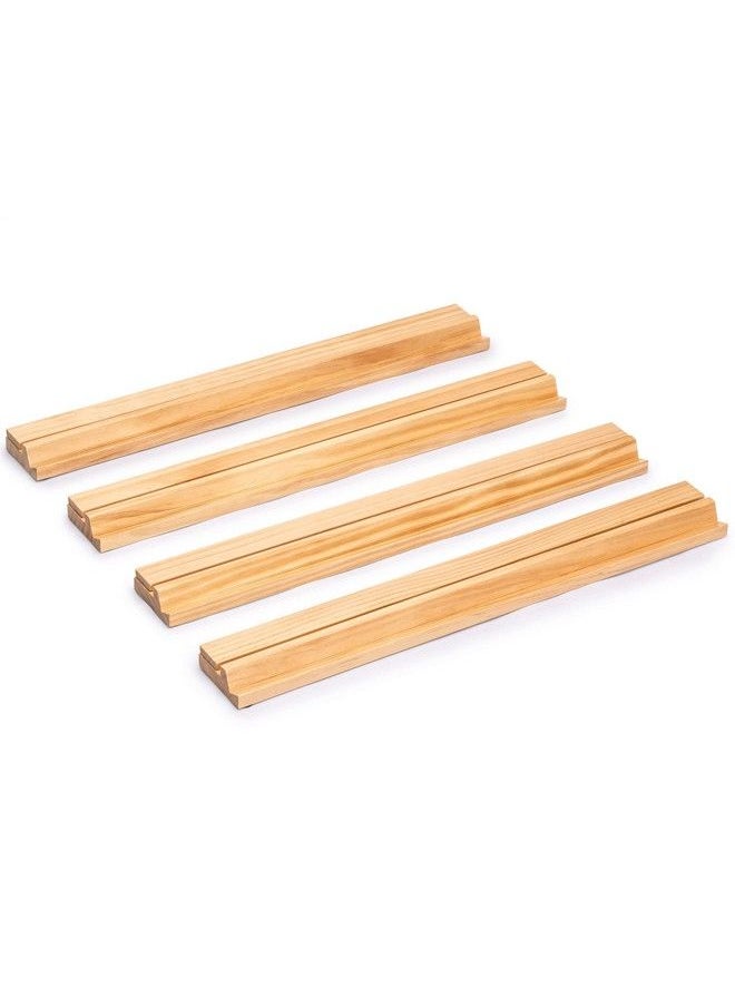18Inch Natural Pine Wooden Mahjong Racks With Pushers Set Of 4 (Racks With Pushers Only)