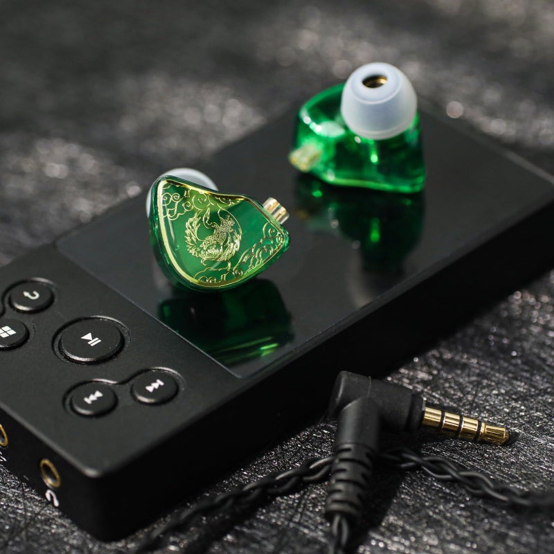 Linsoul TANGZU Wanâ€™er S.G HiFi 10mm Dynamic Driver PET Diaphragm in-Ear Earphone with Ergonomic Shape, Detachable Recessed 2Pin OFC Braided Cable for Audiophile Musician DJ Stage(Green, with Mic) - Image 5