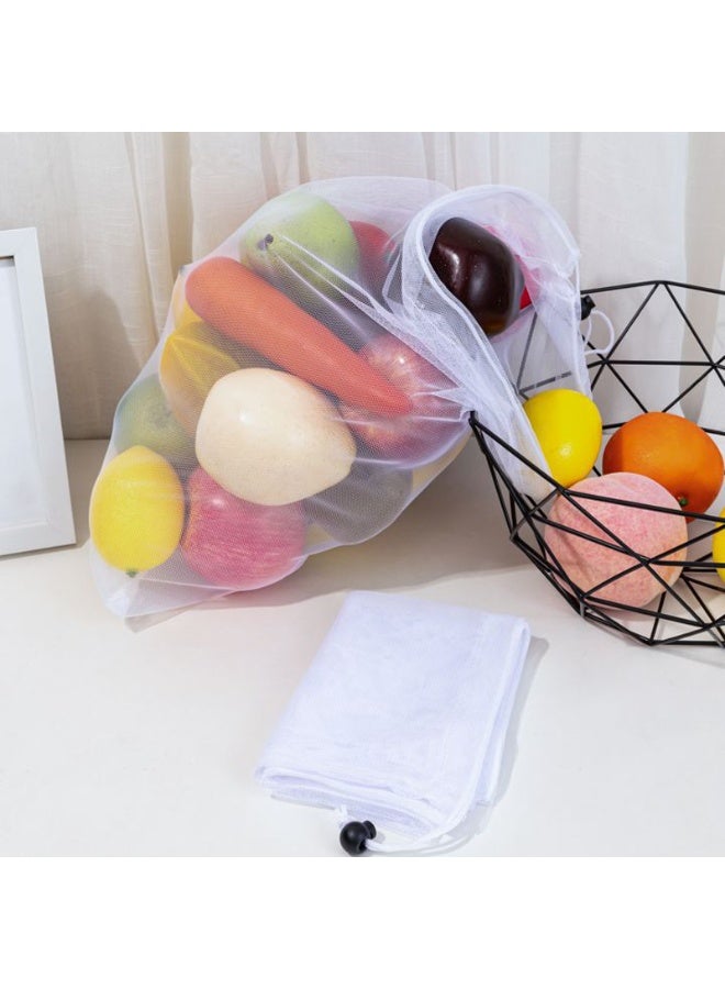 20 قطعة من أكياس المنتجات القابلة لإعادة الاستخدام كيس شبكي قابل لإعادة الاستخدام، أكياس تخزين ألعاب مع رباط قابل للغسل 5 كبير 8 متوسط 7 صغير - Image 2