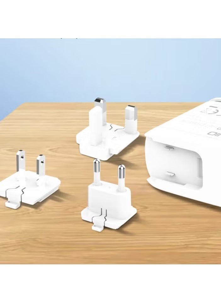 JAJEEK A2423C High-Quality EU Plug Fast Charger with LED Dual Port (Type-C & USB), 20W Fast Charging, Includes Type-C to Type-C Charging Cable – White, Compact Power Adapter for Smartphones and Tablets - Image 4