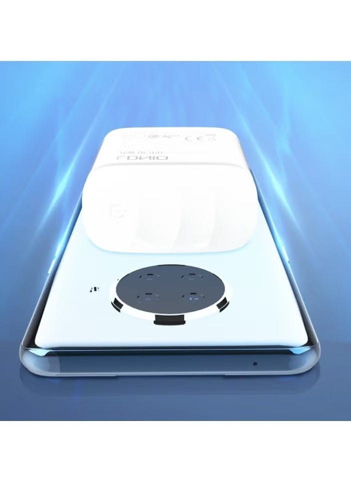 JAJEEK A2423C High-Quality EU Plug Fast Charger with LED Dual Port (Type-C & USB), 20W Fast Charging, Includes Type-C to Type-C Charging Cable – White, Compact Power Adapter for Smartphones and Tablets - Image 3