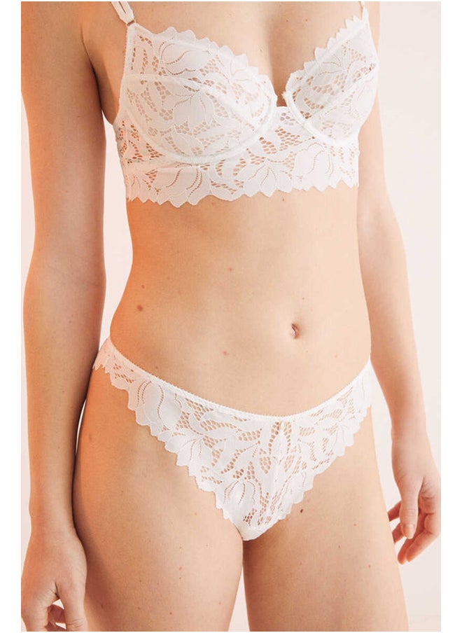 women'secret - Guipure lace classic briefs - Image 1