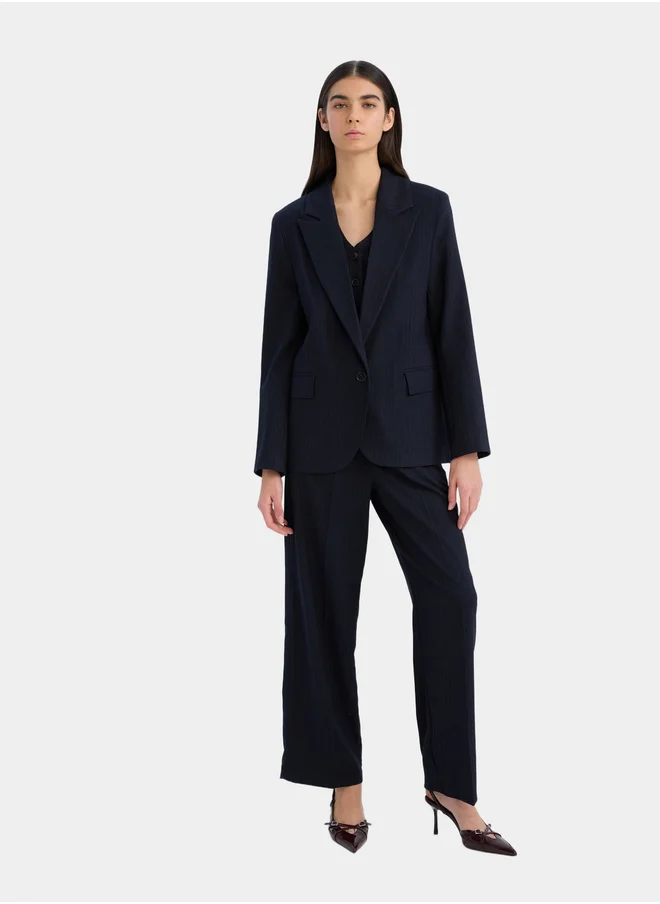 DeFacto DeFacto Oversized Wide Lapel Button Up Basic Blazer Jacket
