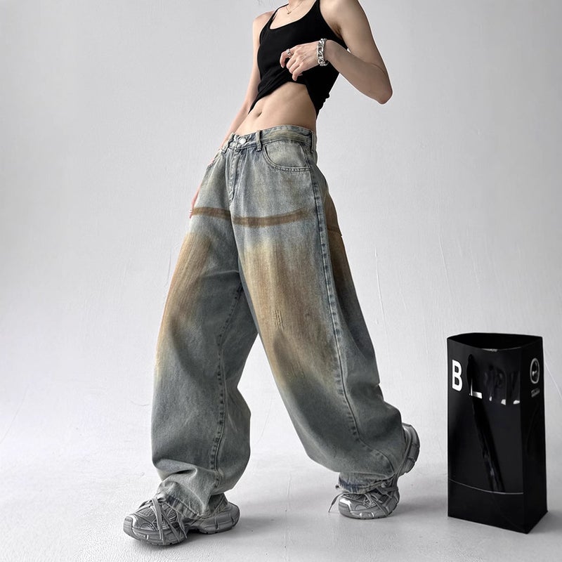 Unisex Classic Denim Jeans Loose Fit Daily Outdoor Wear - Image 1