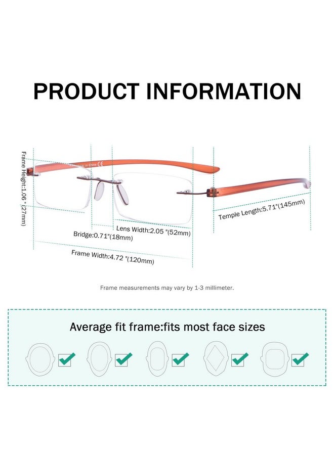 Eyekepper Small Lenes Rimless Reading Glasses Women Frameless Reader Eyeglasses For Men Reading With Transparent Arms +0.75  - Image 3