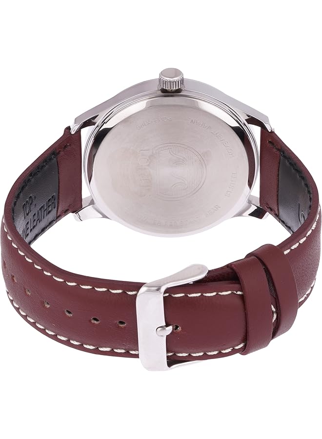 لوراس ساعة كوارتز تناظرية كلاسيكية للرجال بسوار جلدي Rh943Hx9 - Image 2