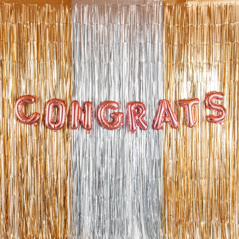 Restaurantware بالون حروف بالونيفاي 16 بوصة، بالون حرف واحد للحفلات - حرف G، بالون ميتاليك ذاتي الإغلاق، بالون ميار باللون الوردي الذهبي، حلقة تعليق، زينة لعيد الميلاد، الزفاف، أو التخرج - Image 4