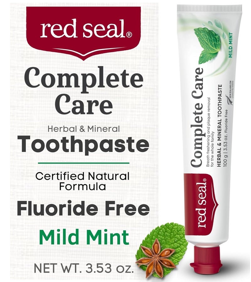 Red Seal Complete Care Mild Mint Toothpaste NATRUE Certified Natural Toothpaste for The Whole Family Paraben SLS Free Fluoride Free Vegan Friendly Cruelty Free No Artificial Flavors 353 oz - Image 1