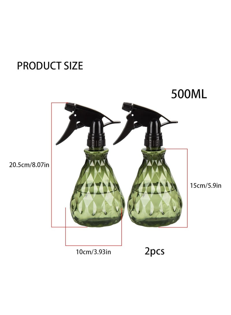 Oasisgalore 2 Pcs Empty Water Spray Bottles，500ml Mist Sprayer Squirt Bottles for Gardening - Image 2