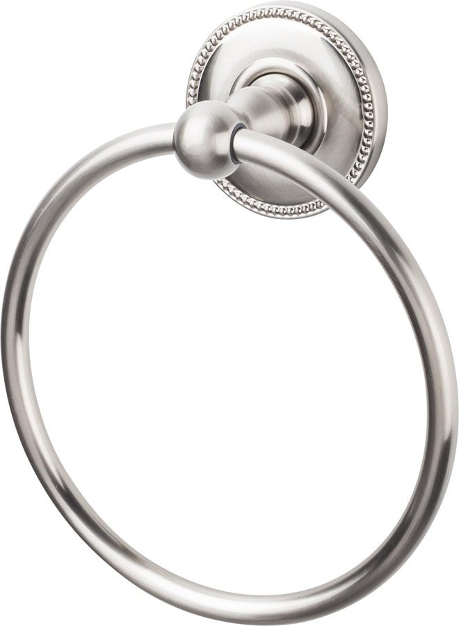 Top Knobs - Bath Ring - Bushed Satin Nickel - Beaded Back Plate (TKED5BSNA) - Image 1