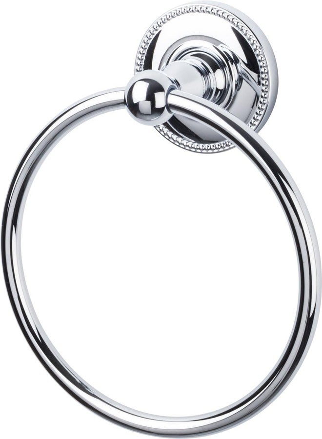 Top Knobs - Bath Ring - Bushed Satin Nickel - Beaded Back Plate (TKED5BSNA) - Image 5