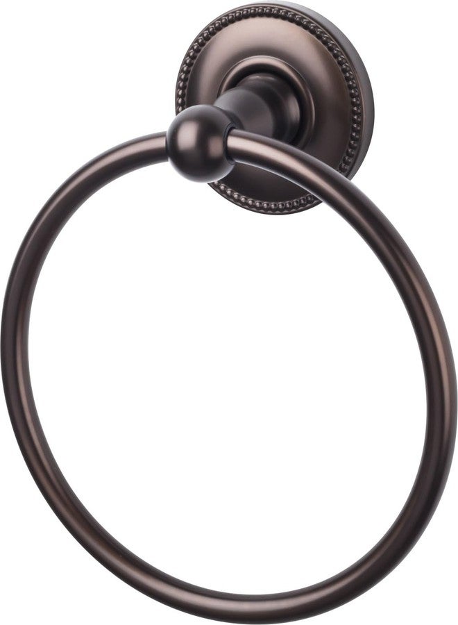 Top Knobs - Bath Ring - Bushed Satin Nickel - Beaded Back Plate (TKED5BSNA) - Image 4