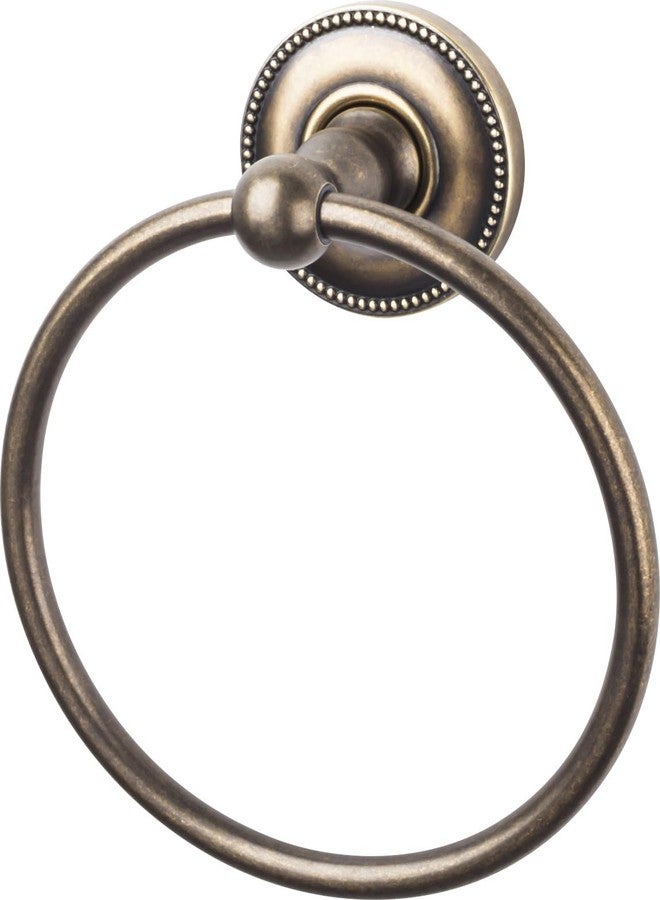 Top Knobs - Bath Ring - Bushed Satin Nickel - Beaded Back Plate (TKED5BSNA) - Image 3