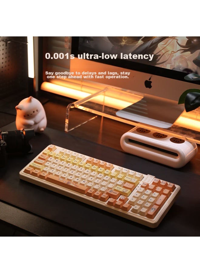 AUSDOM Asdun 98pro Five-sided Hot Melt Mechanical Keyboard, Gaming E-sports, Three-mode Wired Bluetooth Wireless, Customizable, High-value Gift For Women, Low Latency, Work Diary - Image 1