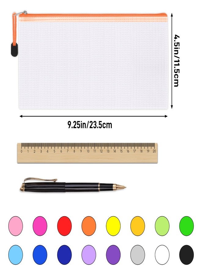 EOOUT 72pcs Small Mesh Zipper Pouch, Bulk Mesh Zipper Bags, 16 Colors, 9.5×4.5 Inches, for Bills, Cash, Cosmetics, Travel Storage, School and Office Supplies Organization - Image 2