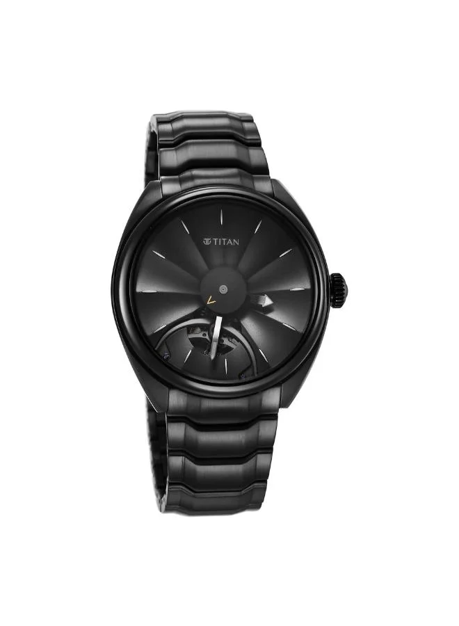 تيتان Men's Stainless Steel Analog Watch 10011NM01 - 43 mm