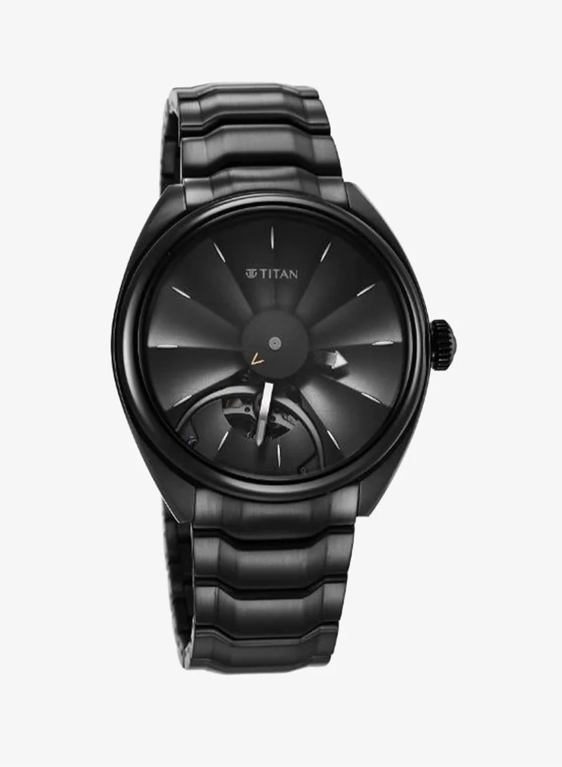 تيتان Men's Stainless Steel Analog Watch 10011NM01 - 43 mm