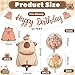 Trandraft 9 Pcs Capybara Birthday Party Decorations Includes 1 Capybara Birthday Banner 4 Capybara Shaped Balloons 4 Round Balloons for Capybara Party Favors Capybara Theme Party Supplies Decor - Image 4