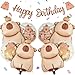 Trandraft 9 Pcs Capybara Birthday Party Decorations Includes 1 Capybara Birthday Banner 4 Capybara Shaped Balloons 4 Round Balloons for Capybara Party Favors Capybara Theme Party Supplies Decor - Image 2