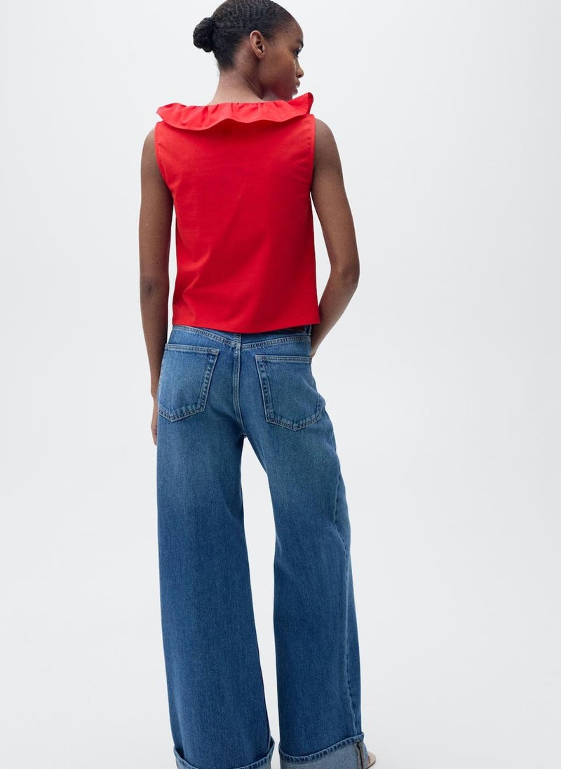 MANGO Cotton Top With Ruffles  - Image 2