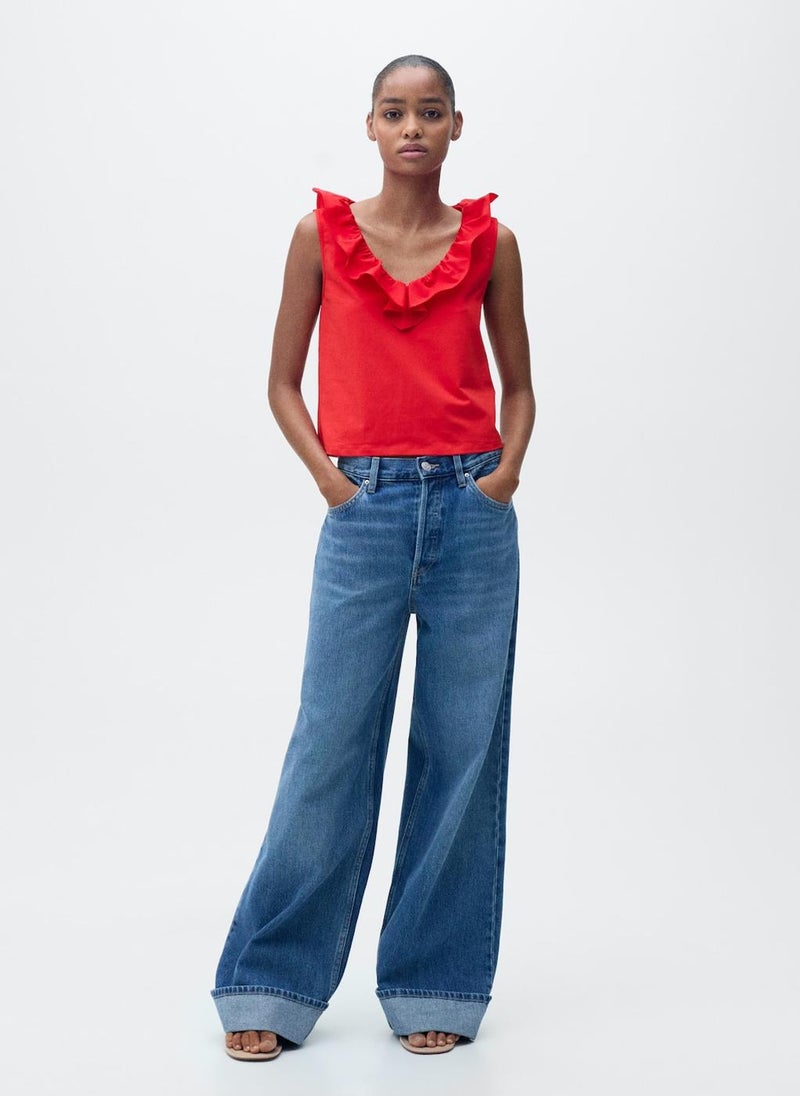 MANGO Cotton Top With Ruffles  - Image 4