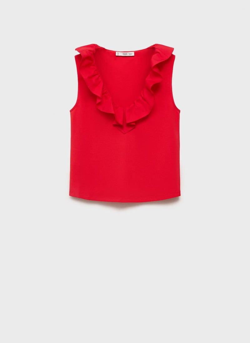 MANGO Cotton Top With Ruffles  - Image 5