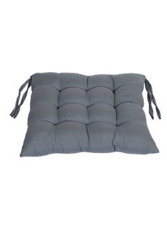 Kuber Industries Kuber Industries Chair Pad | Chair Cushion Pad | Chair Cushion with Ties | Soft & Comfortable Sitting | Microfiber Square Cushion for Home-Office | (Grey)  - Image 2