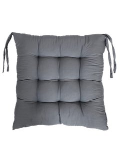 Kuber Industries Kuber Industries Chair Pad | Chair Cushion Pad | Chair Cushion with Ties | Soft & Comfortable Sitting | Microfiber Square Cushion for Home-Office | (Grey)  - Image 1
