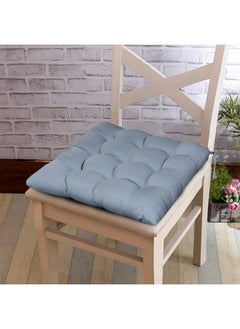 Kuber Industries Kuber Industries Chair Pad | Chair Cushion Pad | Chair Cushion with Ties | Soft & Comfortable Sitting | Microfiber Square Cushion for Home-Office | (Grey)  - Image 3