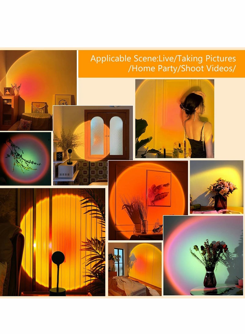 Excefore Sunset Lights 4 in 1 Projection Sun Lights Create romantic lighting with rainbow, sunset, sunset red and sun effects for photography selfie living room bedroom deco - Image 5