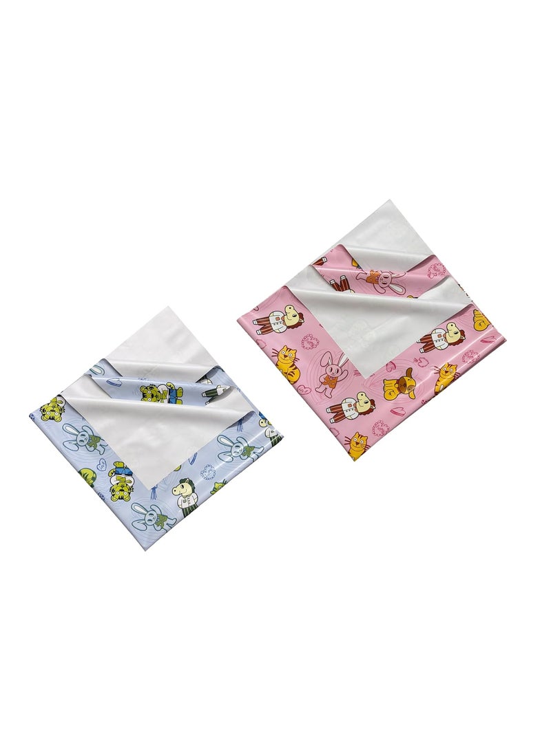 Ecosoft - Pookie® Plastic Sheet | Rubber Sheet for Babies | Bed Wetting Protector | 0-12 Months | 90 x 90 cm (Multicolor 001) - Image 1