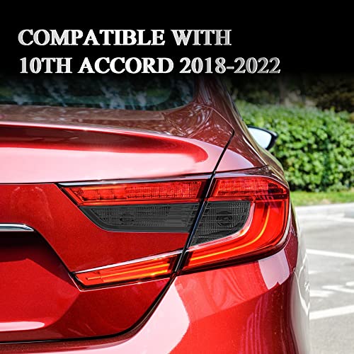 TOMALL Vinyl Smoke Tint Turn Signal Reverse Light Films Compatible with Honda 10th Accord 2018-2020 PreCut Car Tail Light Transmission Stickers Exterior Decoration (20% Dark Black) - Image 3