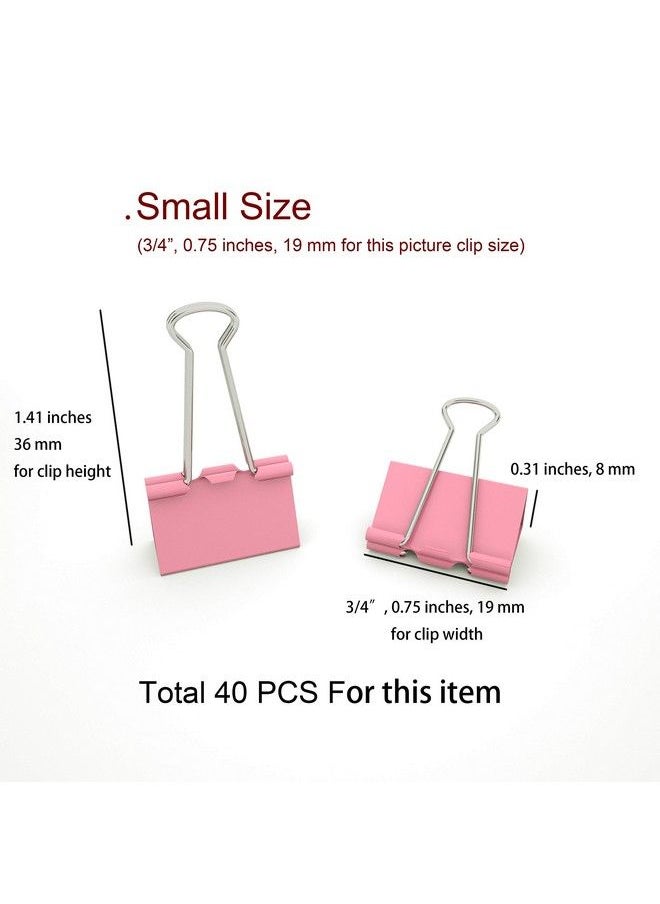 Binder Clips Small Metal Clamp 0.75 Inch 19 Mm (Pink 40Pcs) - pzsku/Z4BAB92BBA4CC10B4064BZ/45/_/1693829663/79dd3088-2b01-4cf5-87fa-126137d3b77f