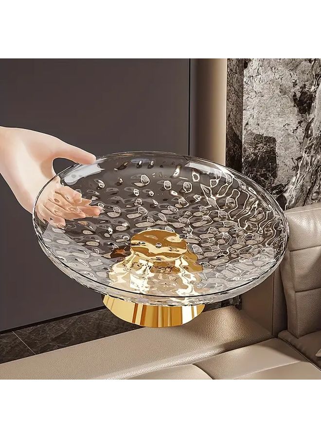 قاعدة كعكة بلاستيكية ذهبية حمراء بتصميم رخامي للحلويات وحفلات الوجبات الخفيفة - Image 1
