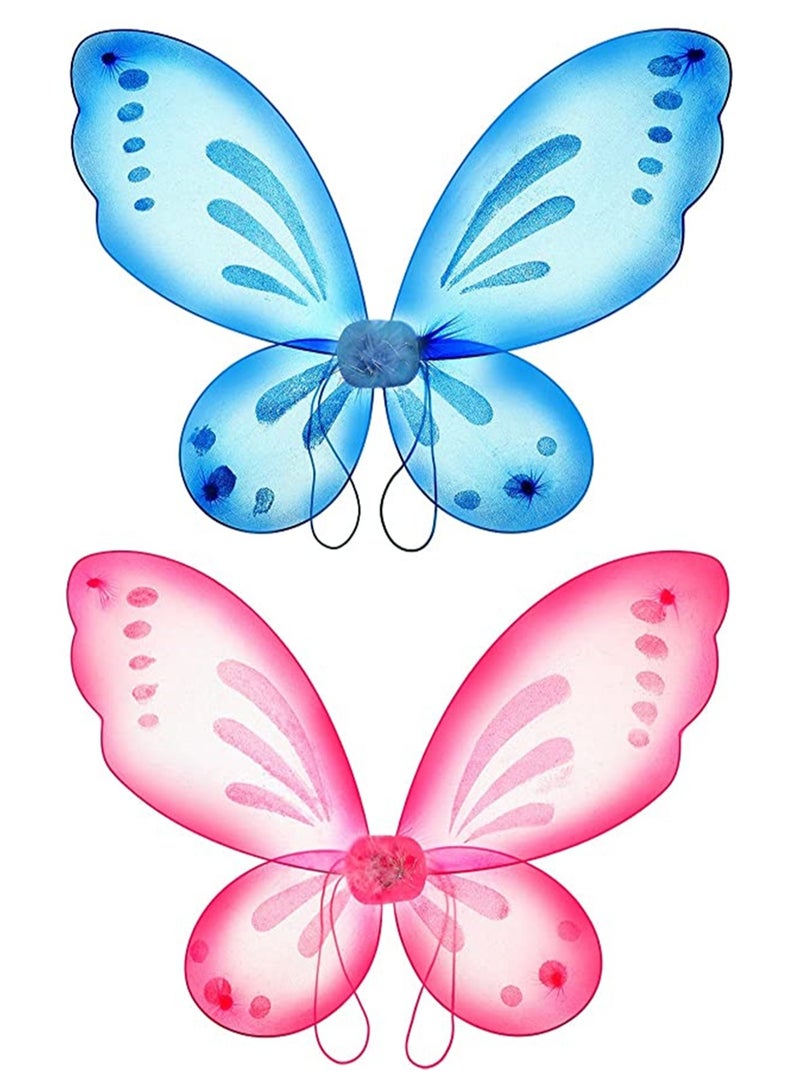 KASTWAVE Butterfly Wings Dress Up Fairy Wings for Girls Princess Costumes Accessories Birthday Party Fairy Festival Rave Dress Up - Image 1