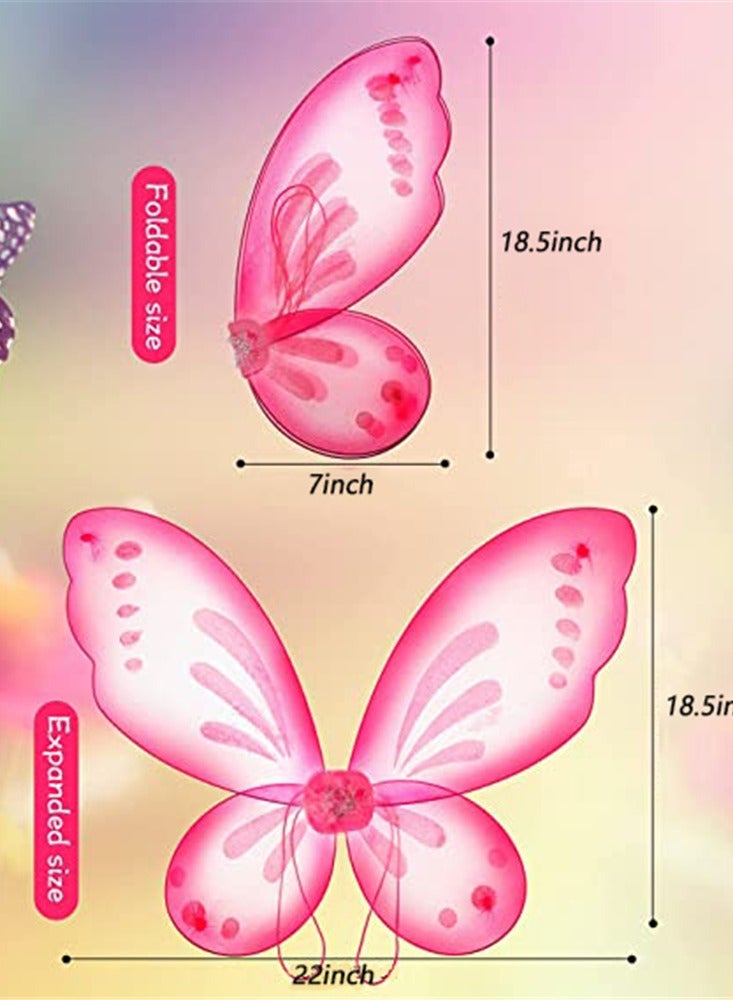 KASTWAVE Butterfly Wings Dress Up Fairy Wings for Girls Princess Costumes Accessories Birthday Party Fairy Festival Rave Dress Up - Image 3