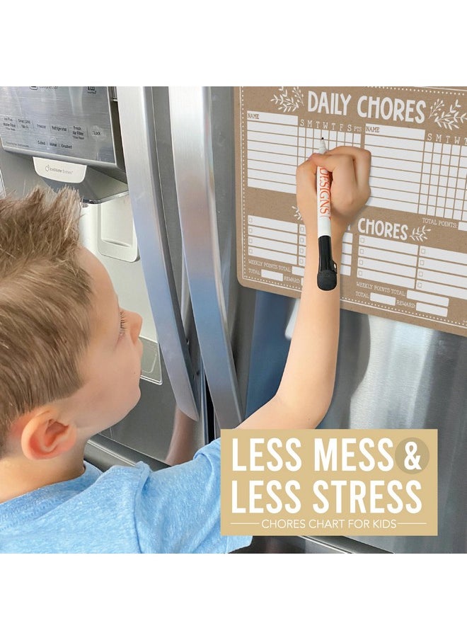 Hadley Designs - Rustic Magnetic Chore Chart For Adults - Chore Board For Family Chore Chart, Chores Chart For Adults, Dry Erase Chore Chart For Teenagers, Chore Chart Magnetic, Chore Chart For Kids Multiple Kids - Image 1