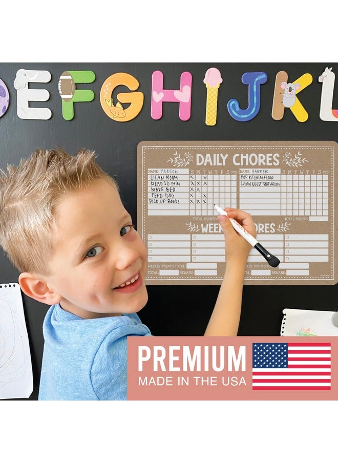Hadley Designs - Rustic Magnetic Chore Chart For Adults - Chore Board For Family Chore Chart, Chores Chart For Adults, Dry Erase Chore Chart For Teenagers, Chore Chart Magnetic, Chore Chart For Kids Multiple Kids - Image 1