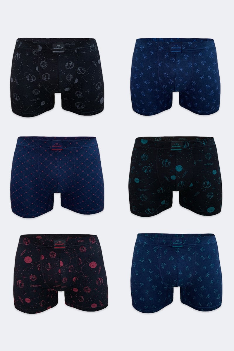 Malabadi Men's Patterned 6 Pack Modal Boxer 6 Pieces 6M251  - Image 1