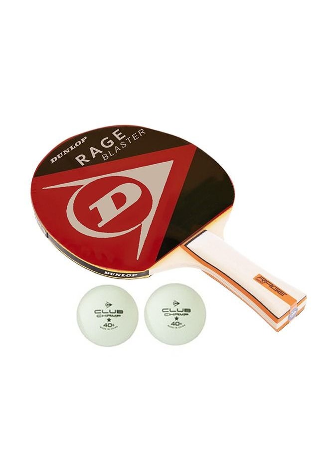 DUNLOP Rage Pulsar Table Tennis Bat Set Includes 1 Rackets, 2 Club Champ Professional Table Tennis Balls  - Image 2
