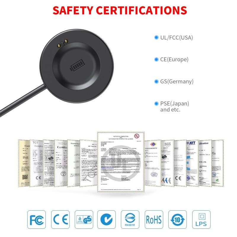 MEROM كابل شاحن USB لساعات iTouch القابلة للارتداء Air 3 و Sport 3، قاعدة شحن بديلة متوافقة مع ساعة iTouch Air 3 وساعة Sport 3 (أسود) - Image 4