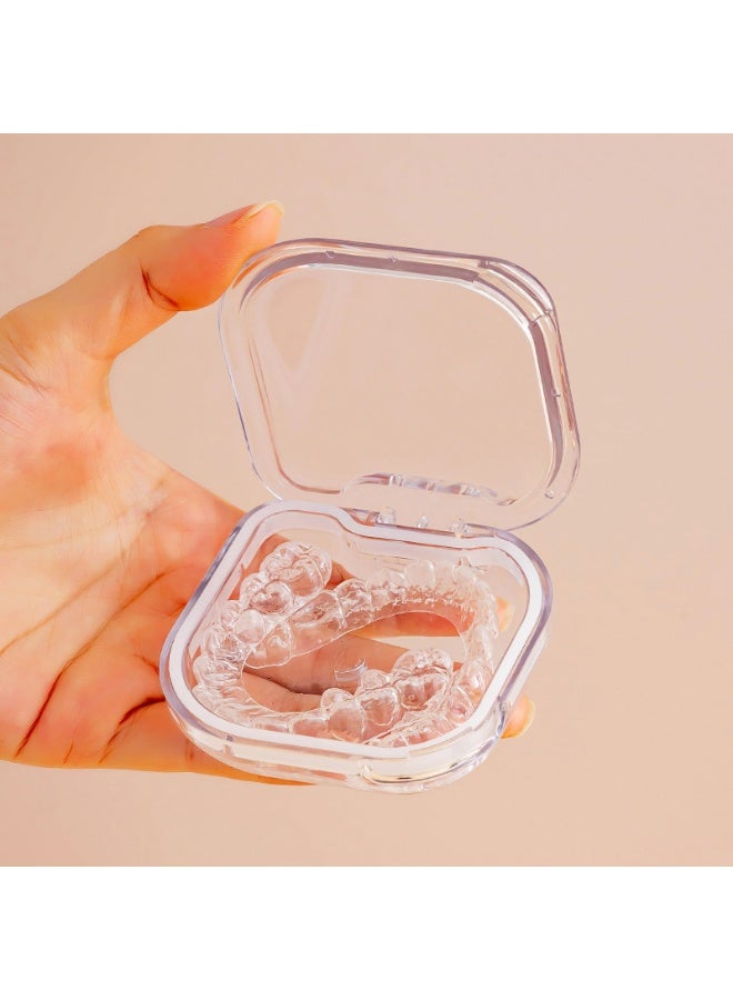 Portable Retainer Case Square Oral Aligner Holder Dustproof Dental Braces Storage 7.5 x 7.5 x 2.3cm - Image 1