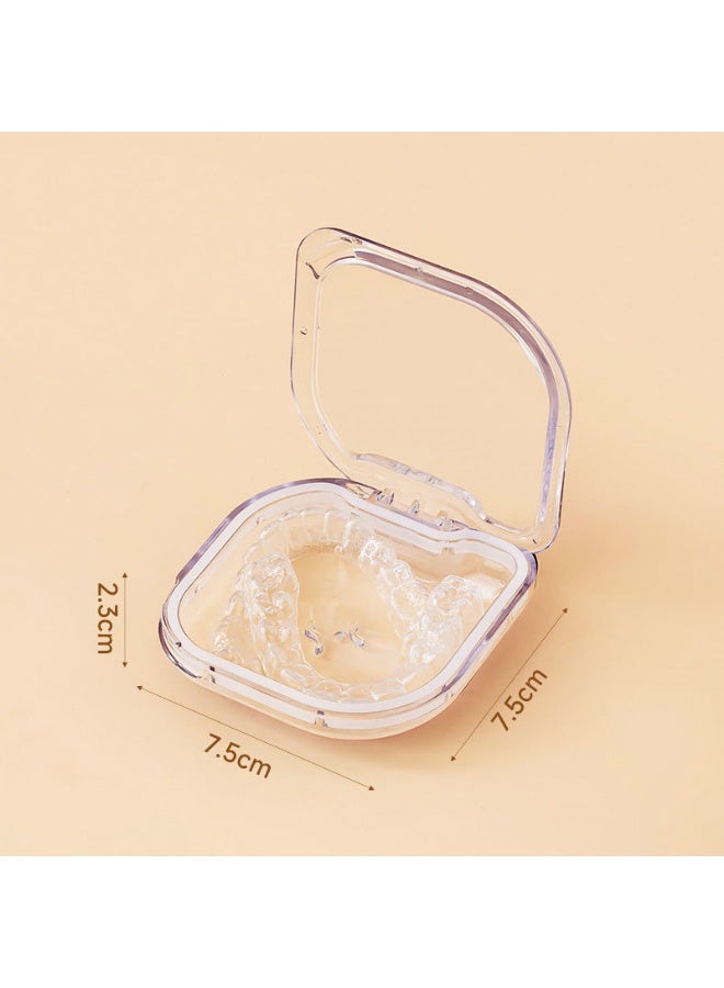 Portable Retainer Case Square Oral Aligner Holder Dustproof Dental Braces Storage 7.5 x 7.5 x 2.3cm - Image 3