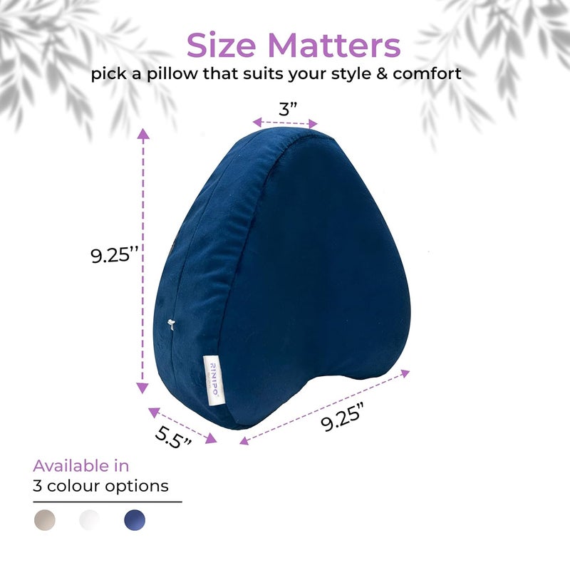 RINIPO Memory Foam Knee Pillow for SleepingLeg Pillow for PregnancyBack PainSide SleepersSciatica and Knee Pain Relief Knock Knee Pillow for Leg Support with Washable Zipper Cover Velvet Blue - Image 5
