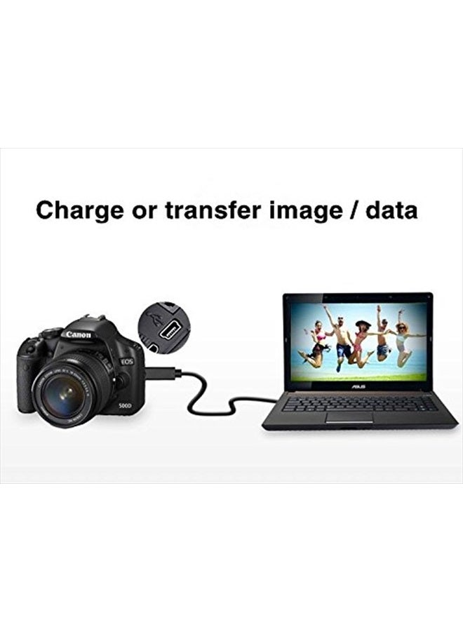 Sqrmekoko USB Interface Charging Data Transfer Cable Compatible with Canon PowerShot Digital Cameras & Camcorders (Black) - Image 5