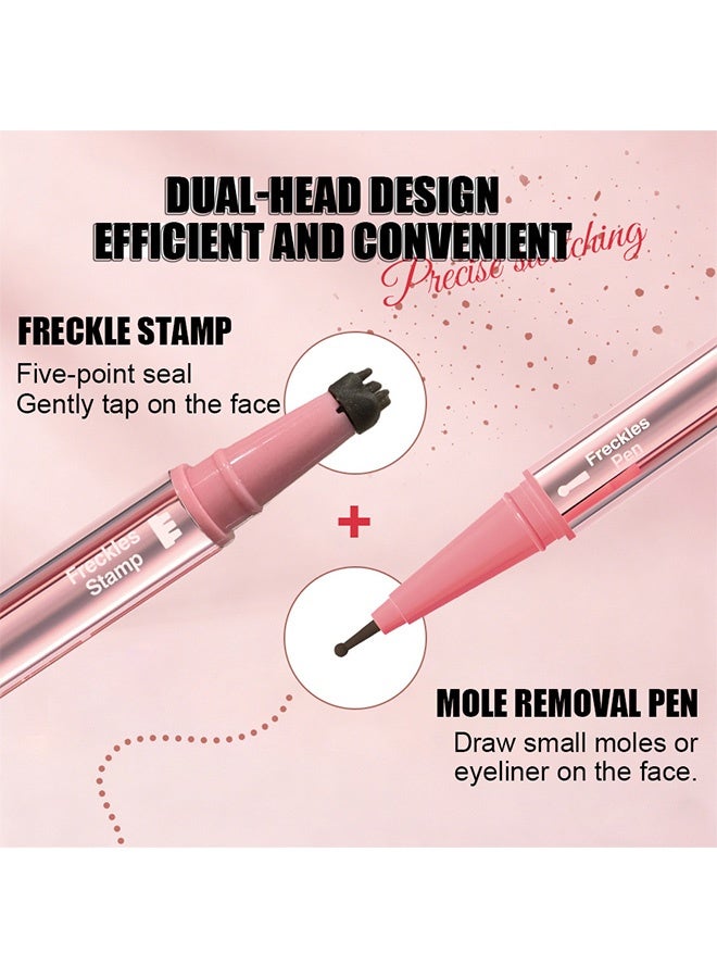 PAGE VINE 2-in-1 Freckle Pen Freckle Stamp ，Faux Freckles & Black Liquid Eyeliner Makeup, Long Lasting Waterproof Quick Dry Lifelike Magic Freckles Tattoo Marker for Natural Sunkissed Makeup, 01 - Image 4