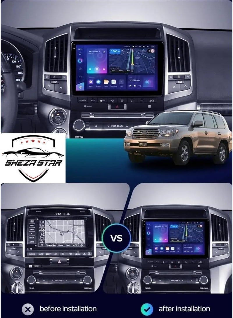 SHEZA STAR Android Car Stereo for Toyota Land Cruiser VXR 2007-2015 4GB RAM 64GB ROM Support Carplay, Mirror Link Wi-Fi BT, Radio GPS, 10 Inch IPS Screen with AHD Camera and A-B-C Harness TYPE - Image 2