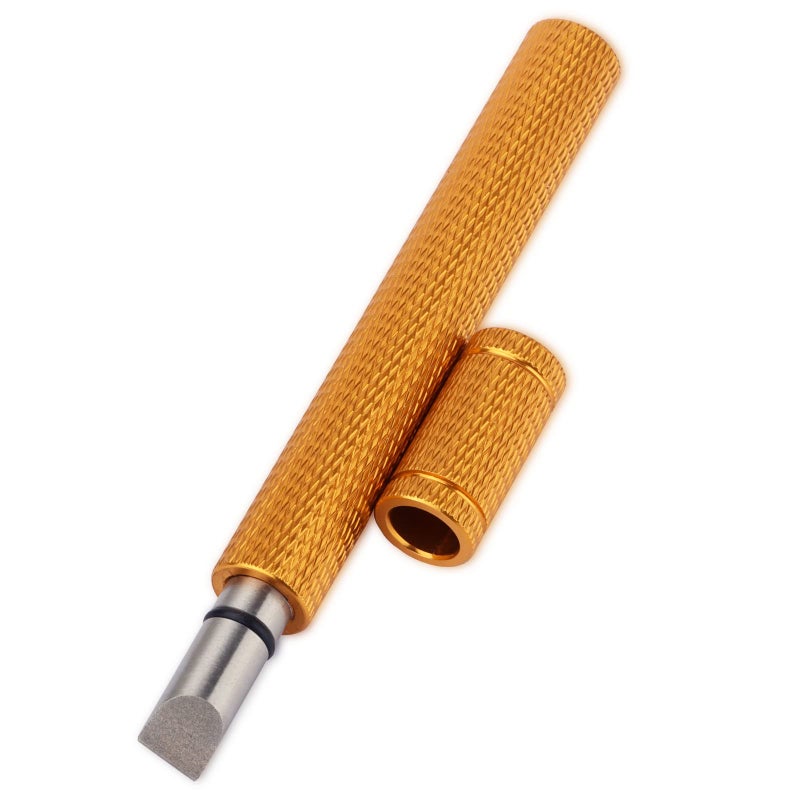 Bulex أداة شحذ أخاديد مضرب الجولف بليكس، أداة إعادة تشكيل وتنظيف للوتد والمضارب - توليد دوران خلفي مثالي - مناسبة للأخاديد U و V، ذهبية - Image 5